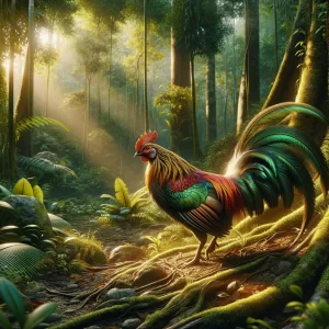 Ancestral Wings: The Red Jungle Fowl - Can Chickens Fly? A Glimpse into Origins.