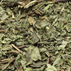 Article: Spearmint To Get Rid of Mice in Chicken Coop. Close-up of dried spearmint leaves.